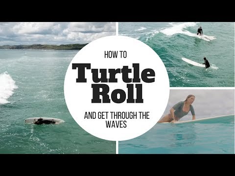 How To Turtle Roll A Longboard & Get Through Waves.