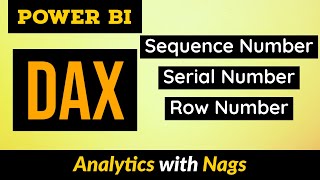 sequence number or serial number or row number in power bi dax tutorial (31/50)