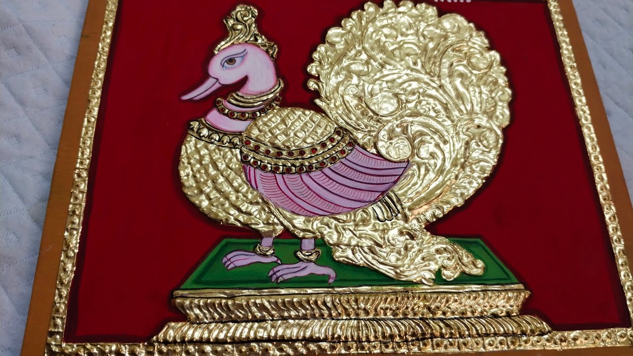 Annapakshi Tanjore painting customized order for Gifting -தஞ்சாவூர் ஓவியம்