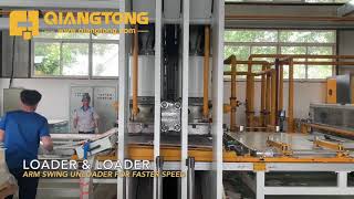 Qiangtong fully automatic short cycle hot press line for melamine laminated boards