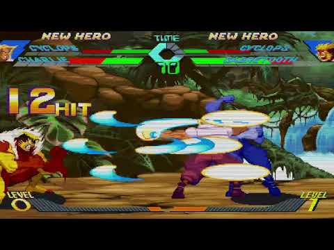 X-Men vs. Street Fighter - Cyclops, Charlie vs. Cyclops, Sabretooth