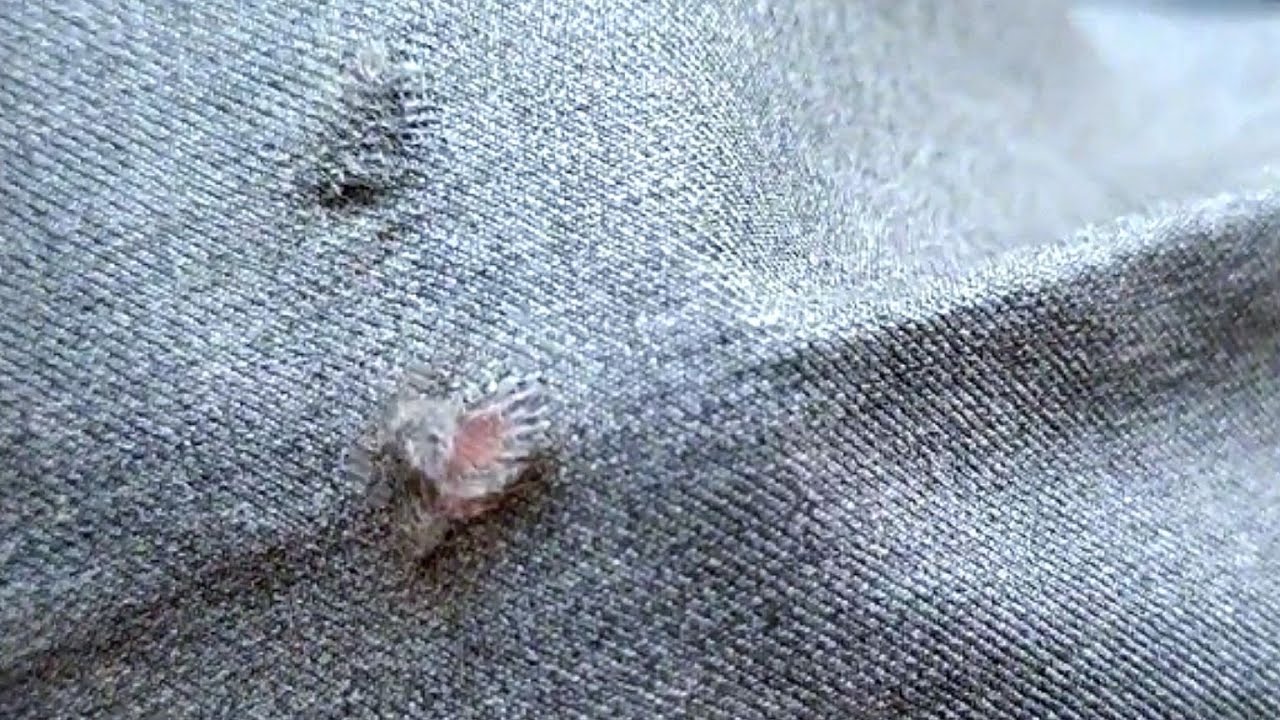 How to Invisibly Repair a Hole in Pants With a Sewing Needle - YouTube