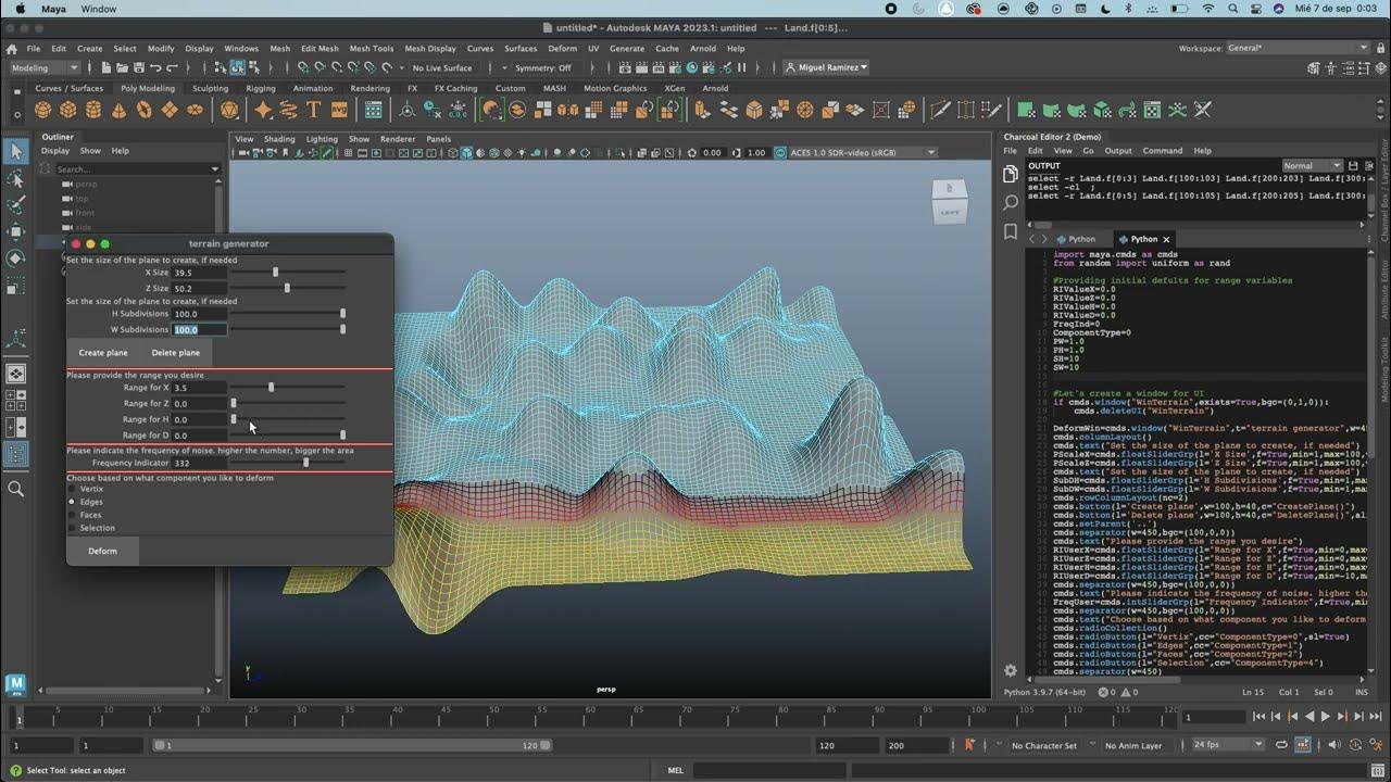 Terrain Generator using Python Maya [SCRIPT] - YouTube