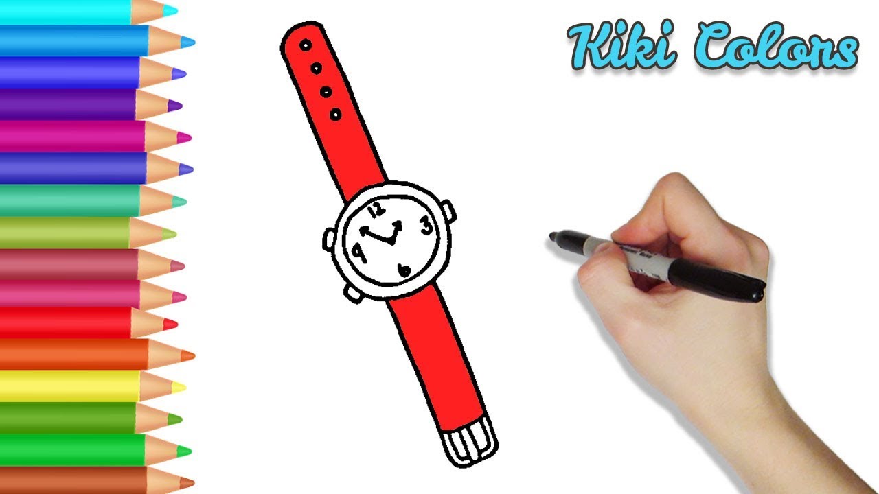 How To Color Wrist Watch Teach Drawing For Kids And Toddlers How To Color Wrist Watch Teach Drawing For Kids And Toddlers Coloring Page