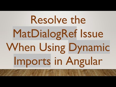 Resolve the MatDialogRef
