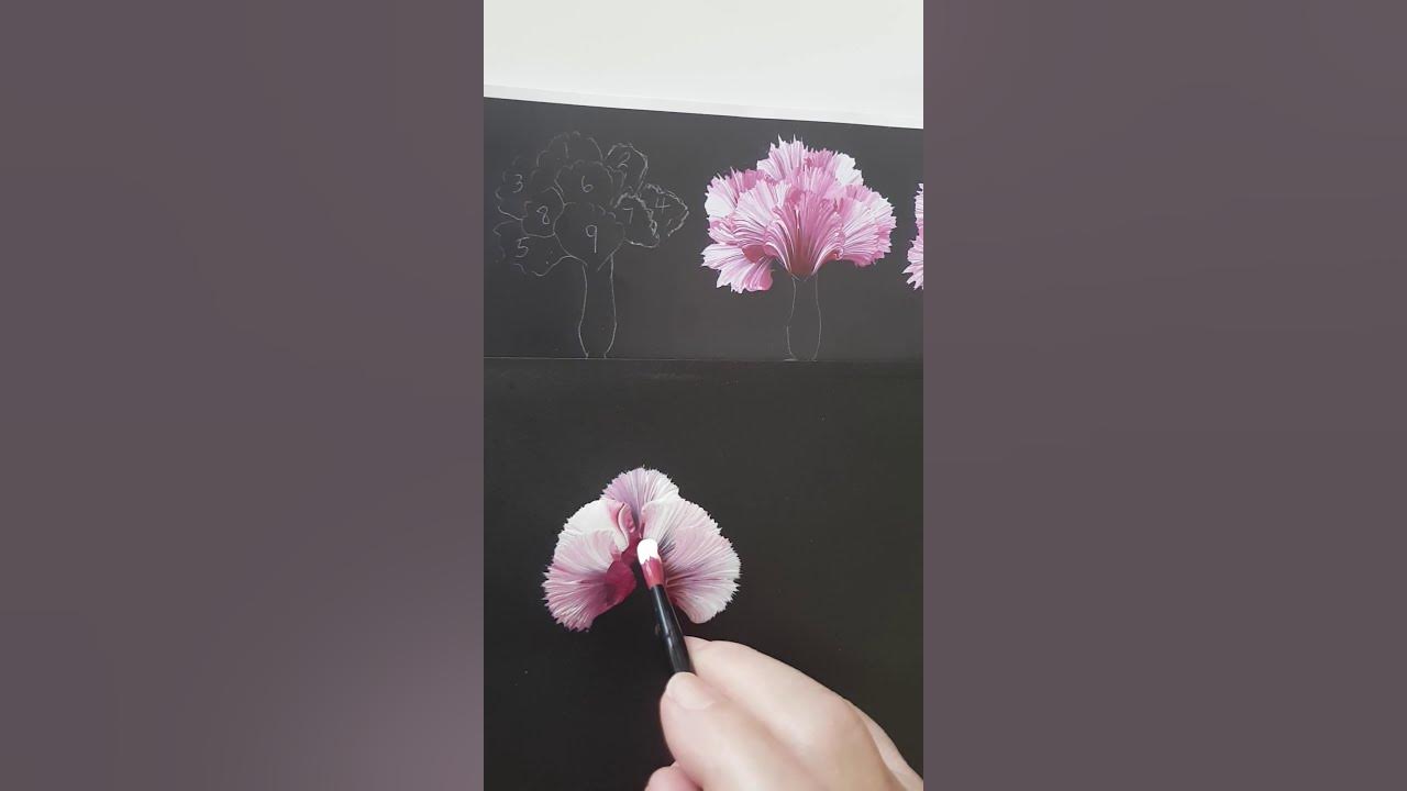 How to paint Carnations, Easy Carnation painting video 12 YouTube