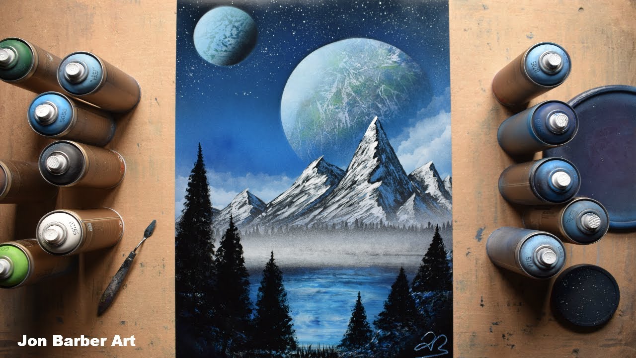 Blue Mountains Spray Paint Art YouTube