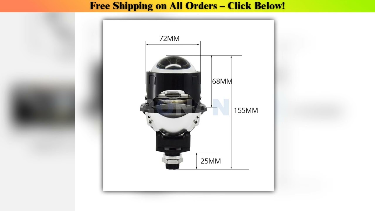 Ronan 2.5inch 56W Bi-LED 6PCS+1PCS Dual Reflector Bowl Projector Lens for H1 H4 H7 9005/9006