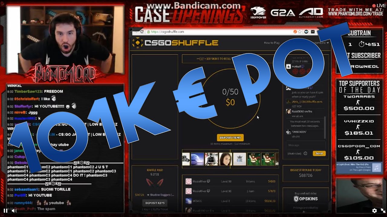 101.000€ BET ON CSGO SHUFFLE !