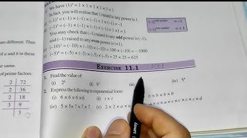 Class 7th Maths | Exercise 11.1 | NCERT | Chapter 11 | Solution  | Exponents and Power |
