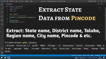 Extract State Data Using PinCode in Python || Extract StateName, DistrictName, Taluka & Much More|