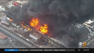 Massive Fire Rages At Factory On Staten Island