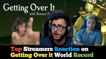 Top Streamers Shocked Reaction on Getting Over It World record ft. Carry minati, Scout ,SoulRegaltos