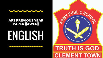 APS army public school previous year paper free PART -A ॥AWES॥