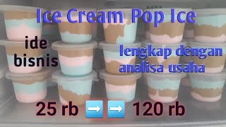 IDE Bisnis || Cara Membuat ice cream pop ice homemade || 3 rasa
