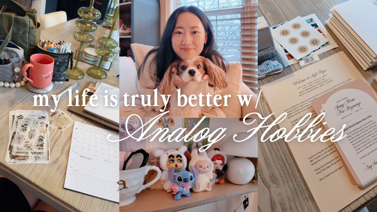 Doing all of my favorite analog, slow hobbies ☁️ peaceful weekend w/ books, journals & snail mail