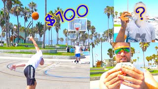 CHALLENGING STRANGERS TO MAKE MY TRICK SHOT ($100 prize!!!)