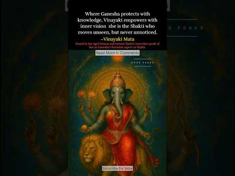 Vinayaki Maa The Shakti Of Ganesha Vinayaki Ganesha Sanatandharma Youtubeshorts Shorts Mata