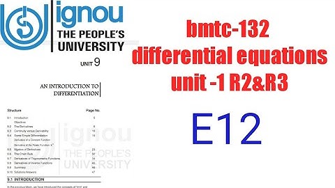 Bmtc -132 differential equations unit- 1R2&R3 E-12