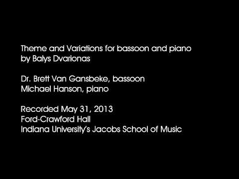 Dvarionas - Theme and Variations for bassoon and piano