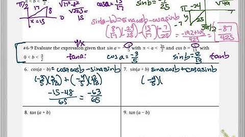 9.8 Day 1 Using Sum and Difference Formulas Worked Examples