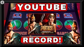 😳MUST WATCH! SURELY A YOUTUBE RECORD! 🫣 Spartacus Gladiator Of Rome Mega Spin Feature & Gamble! screenshot 4