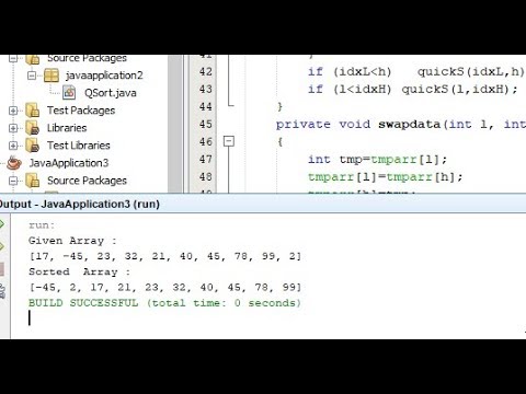 sort an array of given integers using Quick sort Algorithm in java ...