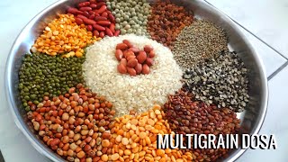 Multigrain Dosa| நவதானிய தோசை| Protein Rich Breakfast Recipe |  Healthy Recipe| By Naguvin Samayal