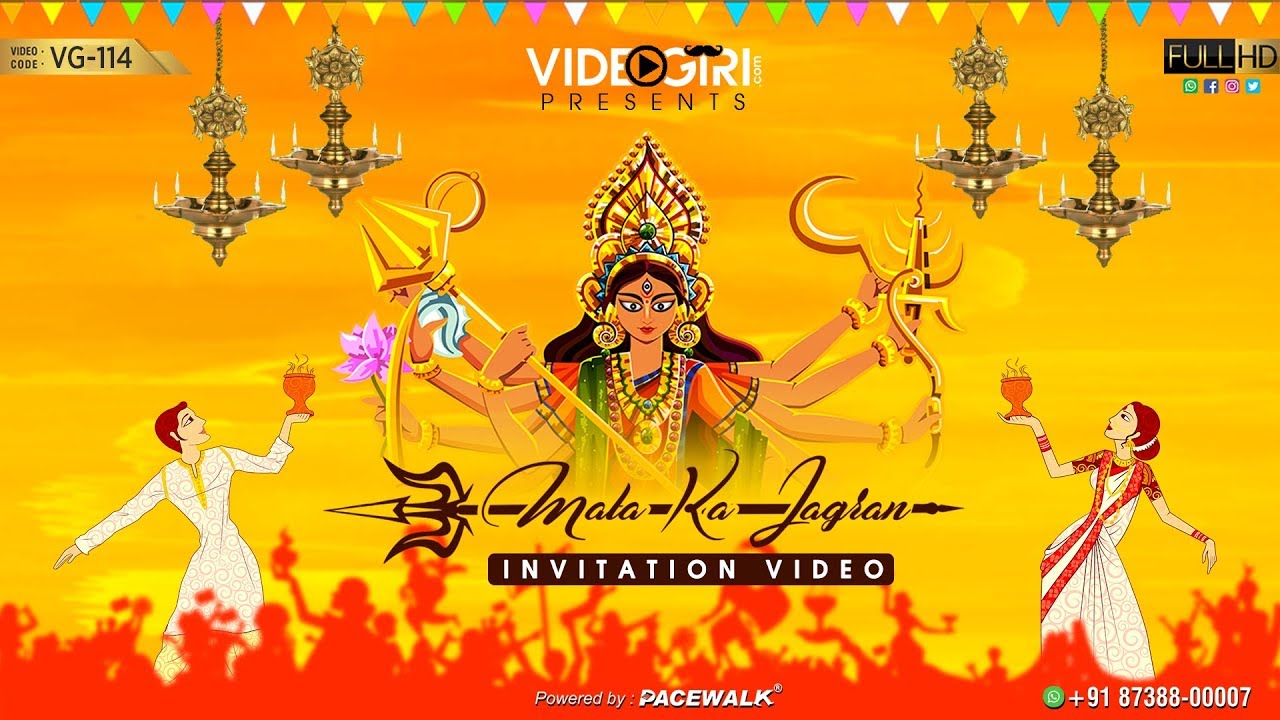 Animated Mata ka Jagran Invitation Video | VG-114 - YouTube