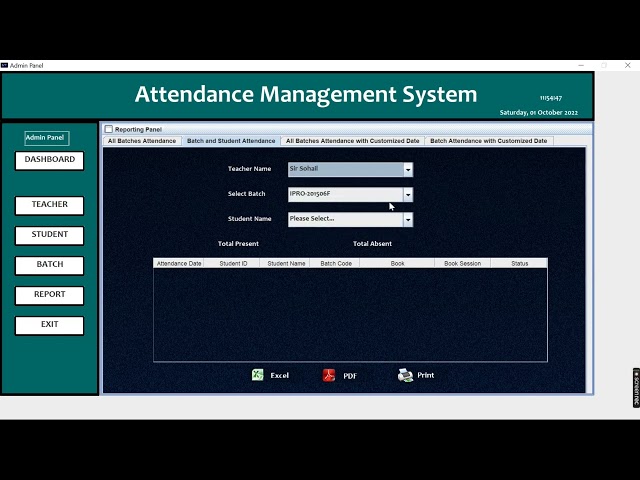 Attendance Management System Project in Java class=
