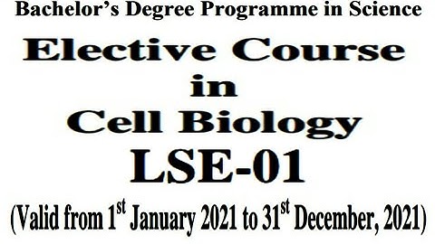 LSE01 solved assignment / cell biology solved assignment 2021 / lse01 solved assignment 2021 / ignou