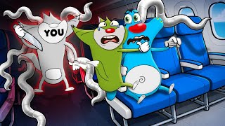 Oggy Was ATTACKED by a MONSTER on the Plane! Roblox! (Plane Crash Survival)