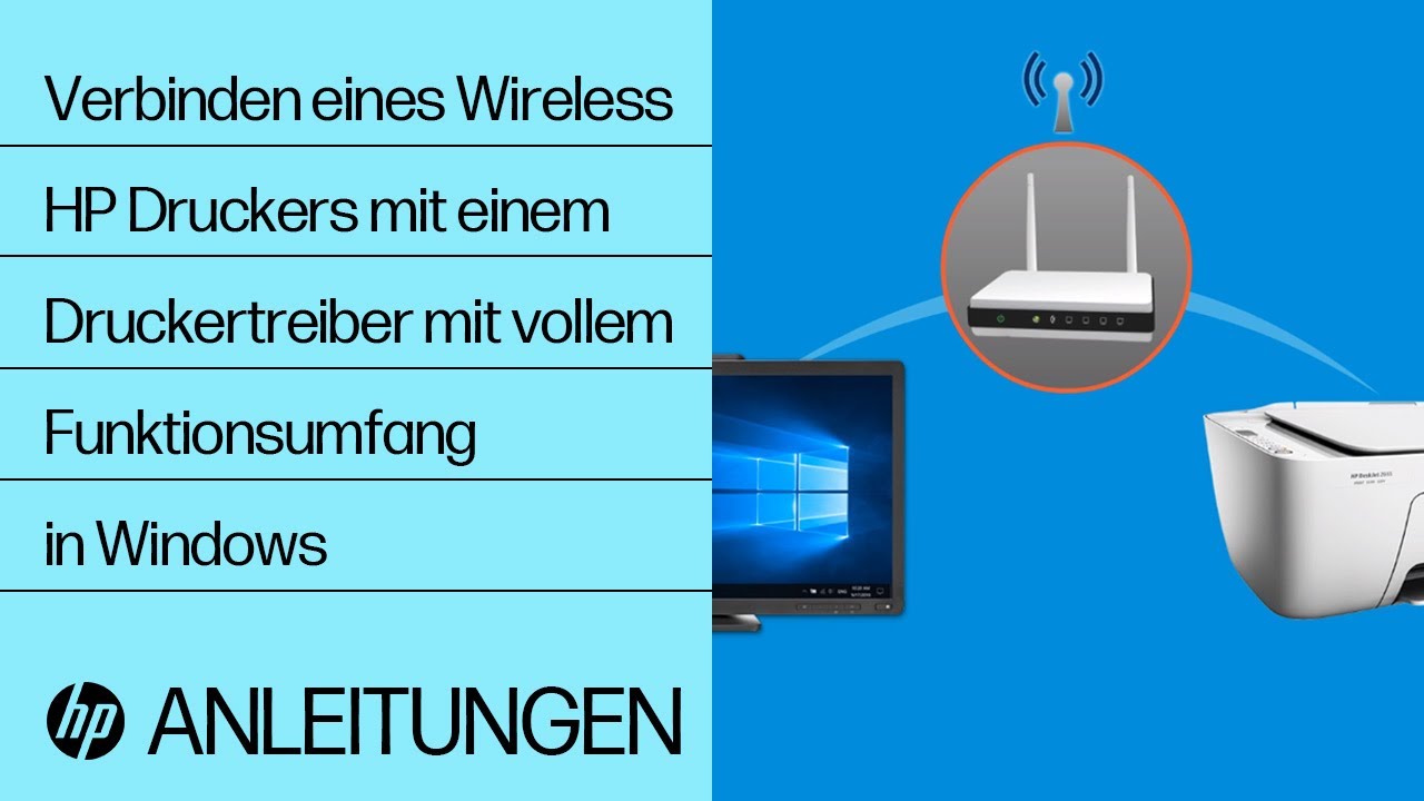 Verbinden Eines Wireless Hp Druckers Mit Einem Druckertreiber Mit Vollem Funktionsumfang In Windows Youtube