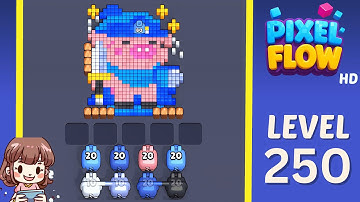 Pixel Flow Level 250 Solution Walkthrough