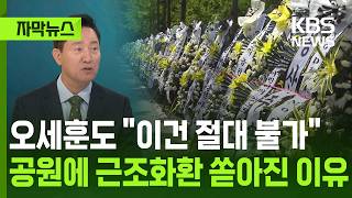 자막뉴스 오세훈도 이건 절대 불가 공원에 근조화환 쏟아진 이유 Kbs 2026.08.11.