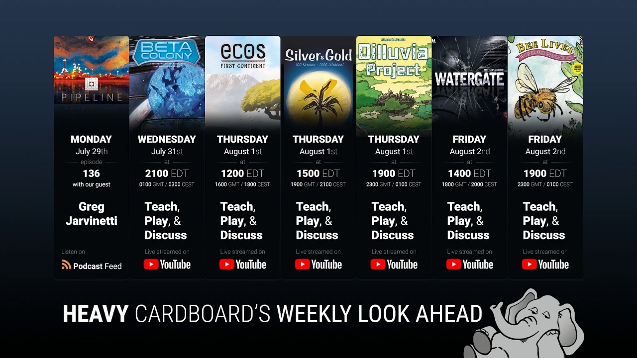 Weekly Look Ahead - July 29, 2019!