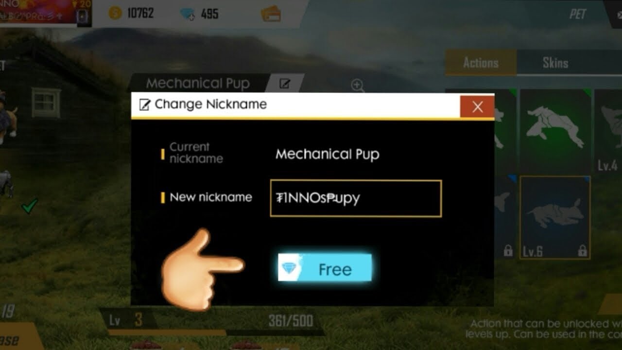 How to Change Name for Free - Garena Free Fire Pet ...