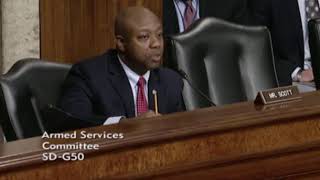 Celebrity Senator Tim Scott at his First Senate Armed Service Committee Hearing Profile