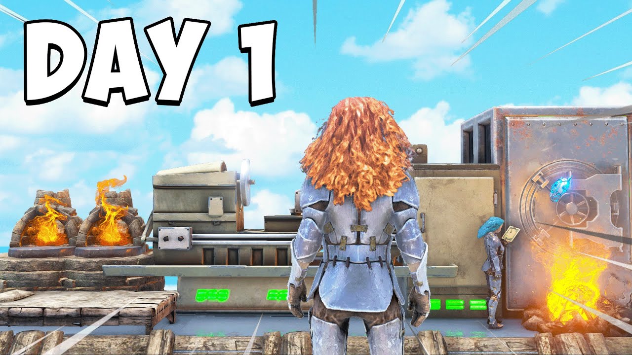 ARK Duo Surviving In A SKY Base Day 1