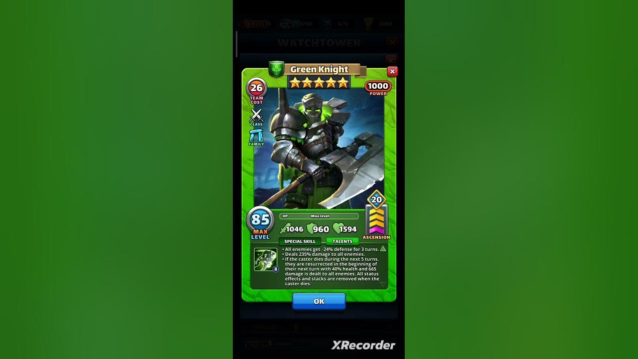 Empires and Puzzles Green Knight Review and Test Drive AVALON