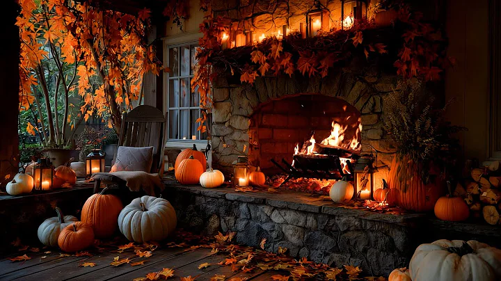 4K Autumn Fireplace 12 Hrs🔥 Cozy Crackling Fire Atmosphere with Burning Logs [No Music]
