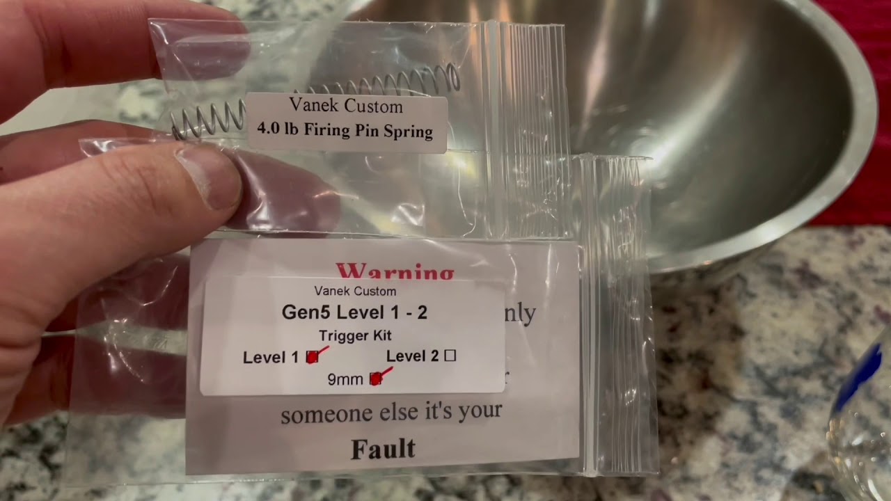 VANEK competition trigger glock 34 gen 5 upgrade ... 4.0 lb firing pin spring