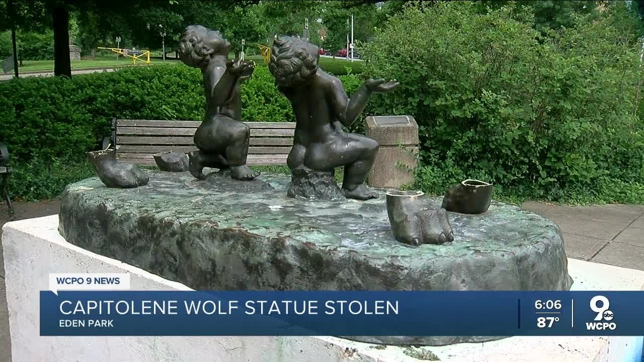 Eden Park's Capitolene Wolf Statue stolen YouTube