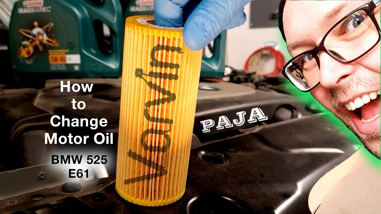 How To Change Engine Oil BMW 525 E61 3.0 M57 - YouTube