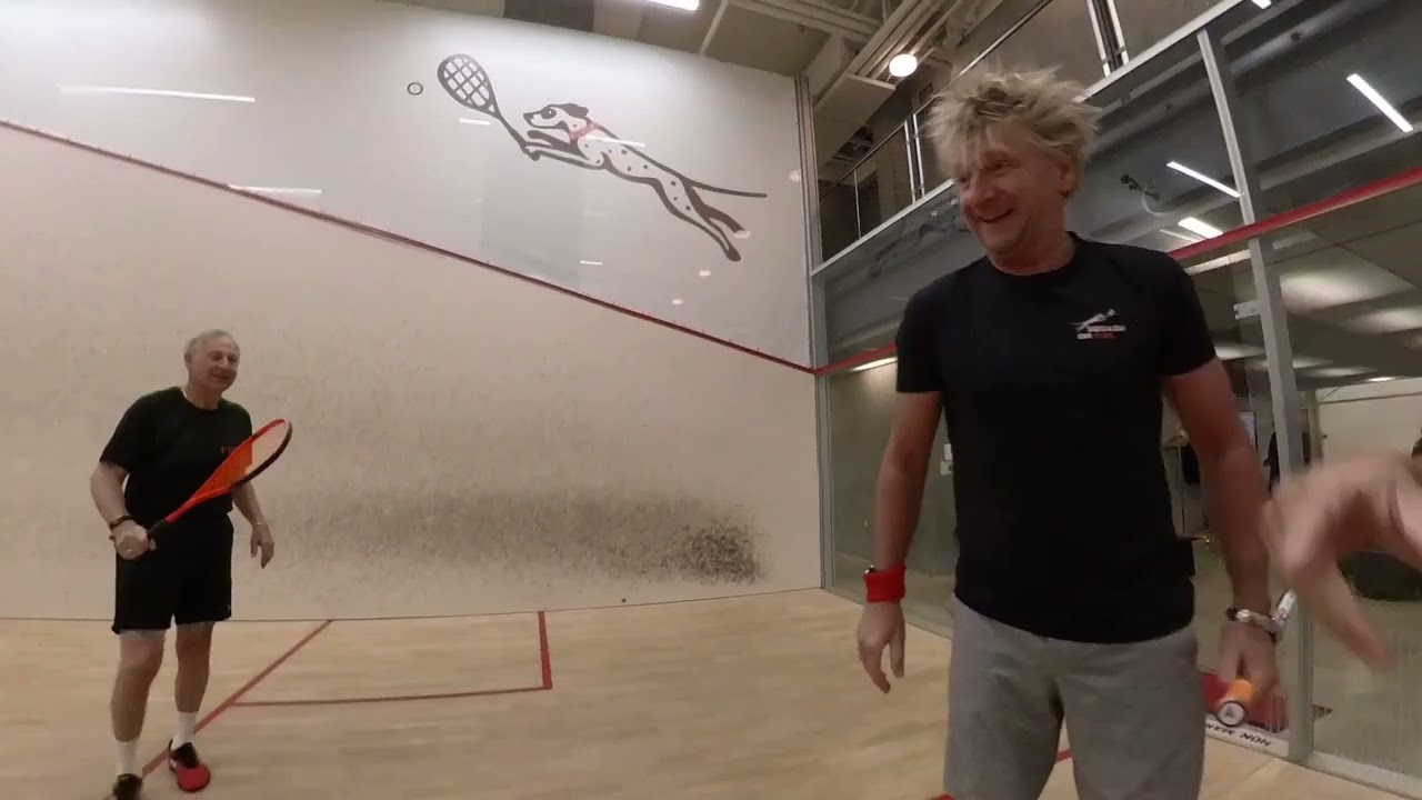 Tefft practice at Squash on Fire, with Ronny Vlassaks
