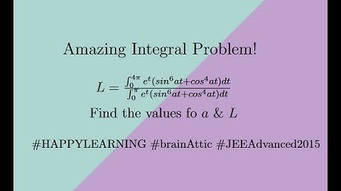 An amazing problem on Integrals from JEE Advanced 2015. Try yourself!