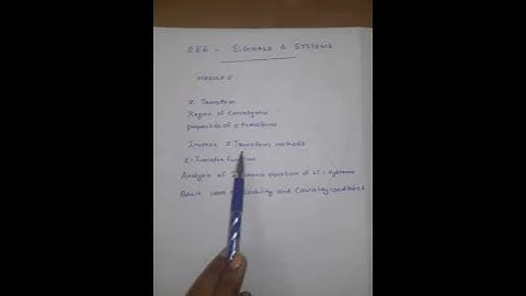 Signals and System Module 5 Introduction