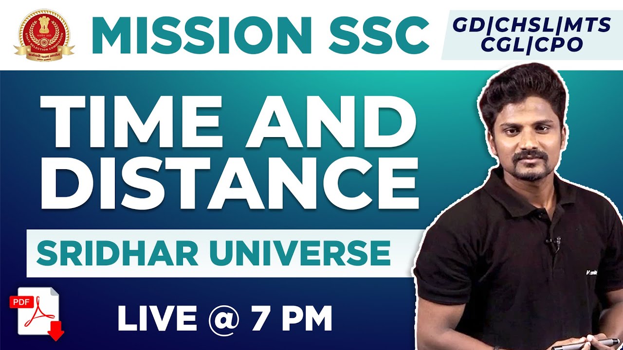 TIME & DISTANCE - Trick & Shortcut to Solve within Few minutes by Sridhar | SSC Exams | Veranda Race
