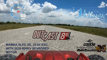 ARRMA OutCASTLE 8s - 800kv On Board Speed Run with MPH & RIP Session “RED IRIS” 🔥FIRE🔥