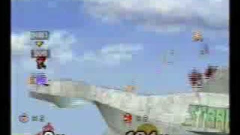 Super Smash Bros: Melee Glitch. Freeze a player with the Ice Climbers.